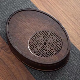 Bamboo Tea Tray Bamboo Chinese Gongfu Tea Tray Water Storage Bamboo Tea Table Vintage Tea Set(Small)