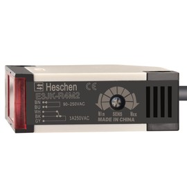 Heschen Photoelectric Sensor Switch E3JK-R4M2 AC90-250V Feedback Reflection Type Detection Distance 4 Meter with Reflector Panel