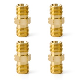 Pack of 4 Gas Hose Connectors, Gas Quick Coupling 1/4 Inch External Thread Male Thread Gas Hose Adapter, Gas Adapter for Air Conditioners, Plumbing, Solar Systems