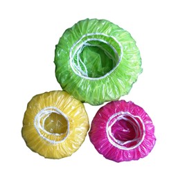 Pack of 60 Cling Film with Elastic Band, Food Cover, Cover, Bowls, Plastic Bowls, Waterproof Shower Cap for Vegetables, Fresh Protection, Home, Hotel