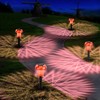 Solar Pathway Lights Outdoor 4 Pack, Red LED Driveway Light