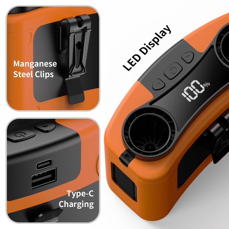 Socool 20000mAh Portable Waist Fan Clip on Wearable Belt Personal