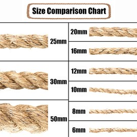 Mouhiv Sisal, Jute Rope for Repairing and Replacing Cat Scratching Posts, 100% Natural Braided Craft Cord for DIY Kittens, Scratching Kicker Toy, Home Office Garden Decoration, Recycling