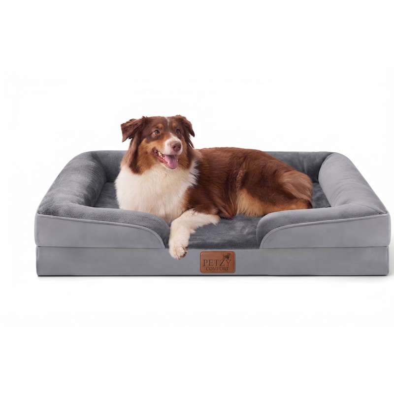 Orthopedic 3D Foam Dog Bed & Luxury Rectangle Pet Sofa