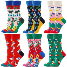 BONANGEL Christmas Socks Women,Funny Cute Holiday socks,Novelty Xmas Crew Socks,Crazy Christmas Gifts for Women Girls