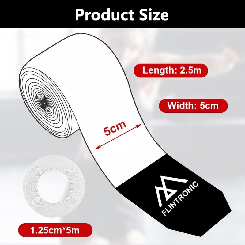 flintronic 2.5 m Boxing Hand Wraps for Men and Women,