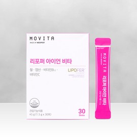 Mobita Movita Lipoper Iron Vita Pregnant and lactating women folic acid iron supplement whole family nutritional supplement 30 packets, 1 pack / 모비타 리포퍼 아이언 비타 임산부 수유부 엽산 철분제 온가족 영양제 30포, 1개