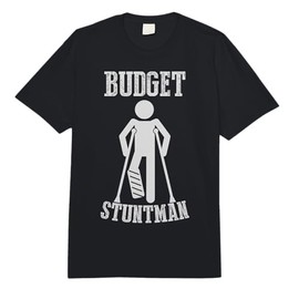 Cool Budget Stuntman | Funny Man Crutches Broken Ankle Gift Comfort Colors Adult Heavyweight T-Shirt
