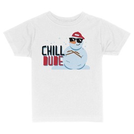 Chill Dude Snowman Toddler Kids T-Shirt 2T White