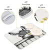 Black White Donkey Flowers Wooden Dish Drying Mat for Kitchen