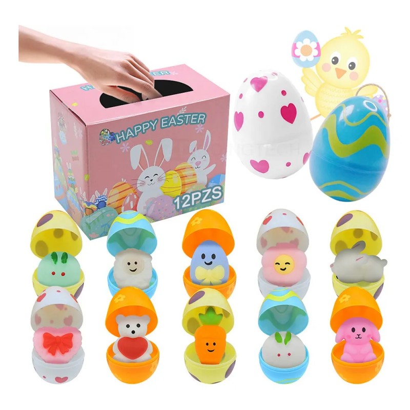 12pzs Huevos De Pascua Juguetes Conejo Regalos Para Niños Modelo