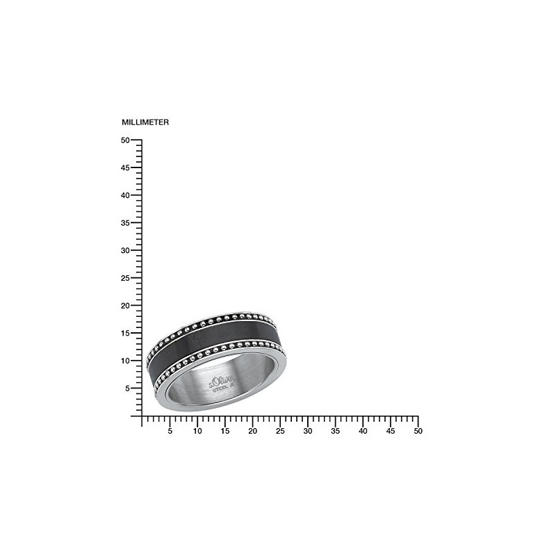 s.Oliver 20150_8 Men's Ring 8 mm Carbon Stainless Steel Size
