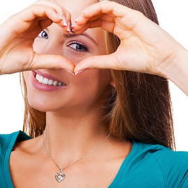 Heart Necklace for Women, Silver Necklaces for Women,Dainty Love Pendant Necklace Silver Jewelry for Women White Gold Plated