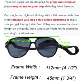 G010 Dog Pet Costume Prop Aviator Sunglasses Medium Breeds 20-40 lbs (2-Pack Black+ Tortoise Brown)