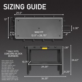 CONCORD The Block Station. Outdoor Burner Stand Compatible with All Block Burner