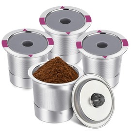 InwodiTeki Reusable K Cups, Universal Stainless Steel Reusable Coffee Pods, Refillable Single K Cups for K 2.0 and 1.0 Coffee Makers