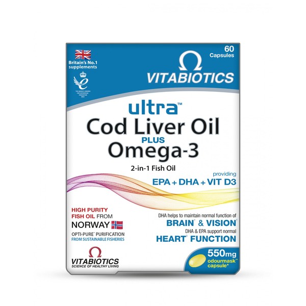 Ultra 2in1 CLO & Omega 3 Fish Oil Caps 60's