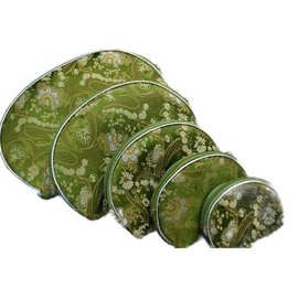 Blossom Brocade Wallets and Make-Up Bag Set - Green