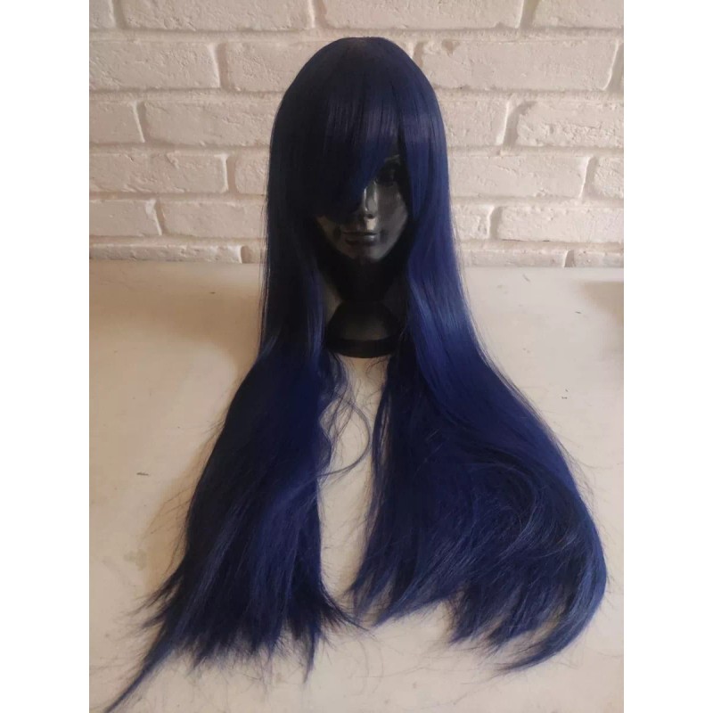 Caracterización Luna Peluca Cosplay Lacia Azul Oscuro 80cm