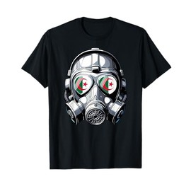 Mens Algerian Flag Algeria Pride Heritage Man Gas Mask T-Shirt