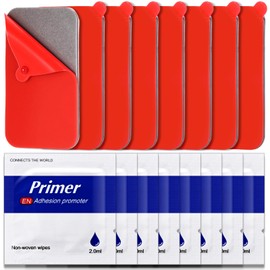 Yexiya 8 Pack Double Sided Sticky Adhesive Pads Replacement Mounting Tape for Magnetic Phone Car Mount, 1.1x1.9 Dash Cam Adhesive Pad Sticker for Dashboard Windshield, with 8 Pcs Adhesion Promoters