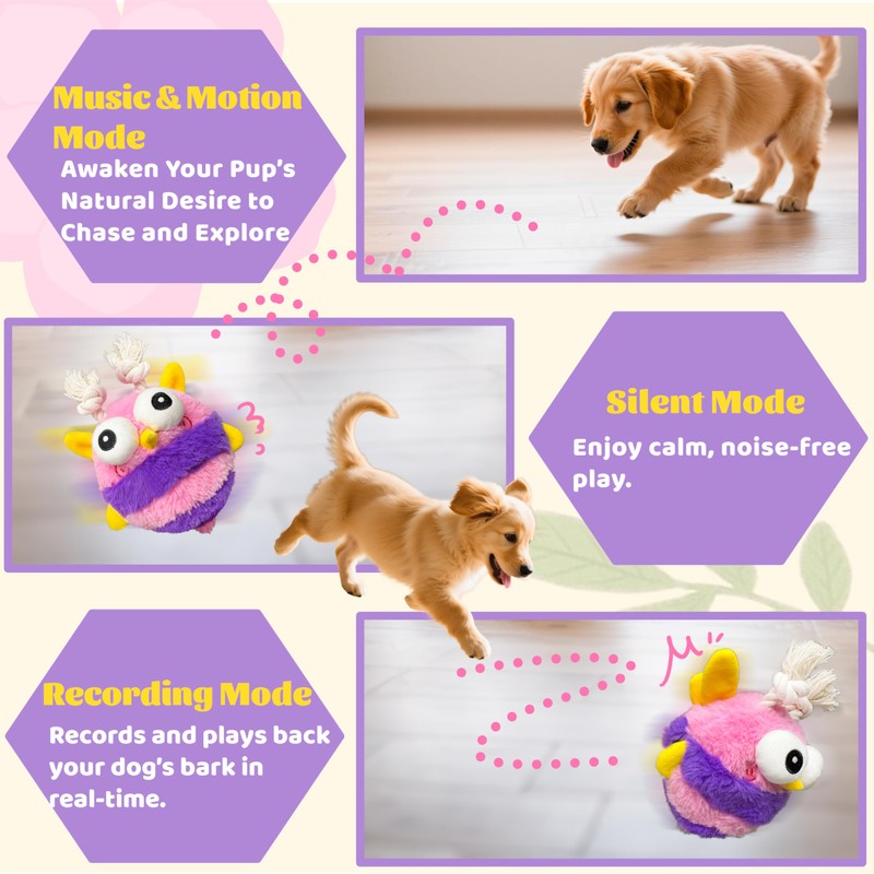 GUKCO Moving Dog Toys – Rechargeable Interactive Dog Squeaky Toy