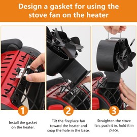 Xmasneed Wood Stove Fan Heat Powered, 8 Blade Wood Burning Stove Fans for Buddy Heater, Fireplace Fan Non-Electric, Heat Fan for Stove/Pellet/Log Burner (with Magnetic Thermometer), Dual Motors