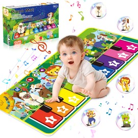 UCAMP Piano Mat for Children, Music Mat Children from 1 Year, Large Music Mat with 10 Animals, Children's Toy from 1 Year, Baby Toy from 1 Year, Christmas Birthday Gifts (110 cm x 43 cm)