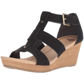 Dr. Scholl's Shoes Women's Barton Wedge Platform Sandal,Black Snake Print,11 Wide