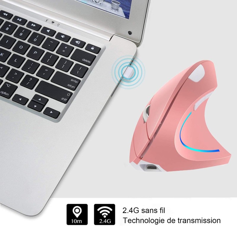 WREWING Ergonomic Mouse, Right-Handed 2.4 GHz Wireless Vertical Mouse with