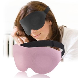 Sleep Eye Mask for Men Women, 3D Eye Mask for Sleeping, Breathable Contoured Cup Night Blindfold Eye Mask, Soft Sleep Masks with Adjustable Strap, SooGree Alaska Bear Sleep Mask Pink Eye Cover
