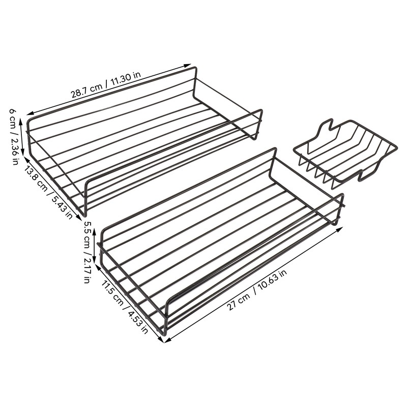 Shower Caddy Shelf Basket Self Adhesive Wall Mount Black Storage