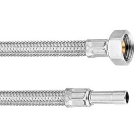 Cornat Flexible Connection Hose 300 mm Length 3/8 Inch Internal Thread Diameter 10 mm High-Quality Stainless Steel Braided Connection Hose for Tap Fitting Hose Flexible Hose T317358270 Silver