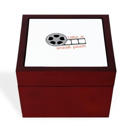 CafePress Sneak Peek Memory Keepsake Jewelry Box, 5"x5"x3.75"