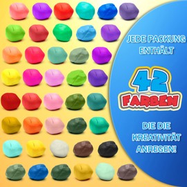 Air Dry Clay 42 Colors, Modelling Clay for Kids, DIY Molding Magic Clay for with Tools, Soft & Ultra Light, Toys Gifts for Age 3 4 5 6 7 8+ Years Old Boys Girls Kids
