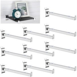 Zonon 24 Pcs 12 Inch Slatwall Shelf Bracket Heavy Duty Hooks Hangers Display Hooks Slatwall Accessories for Panel Retail Shop Garage Room Storage Organizer Exhibition (Silver)