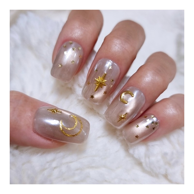 Glaze Night Handmade Nail Tips Magnetic Powder Nails - Long