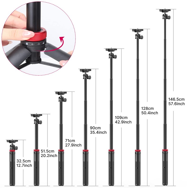 ULANZI MT-44 Selfie Stick Tripod for Phone and Camera -