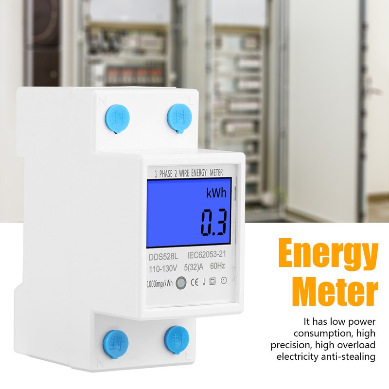 5‑32A 110‑130V 60Hz LCD Backlight Single Phase Energy KWh Meter