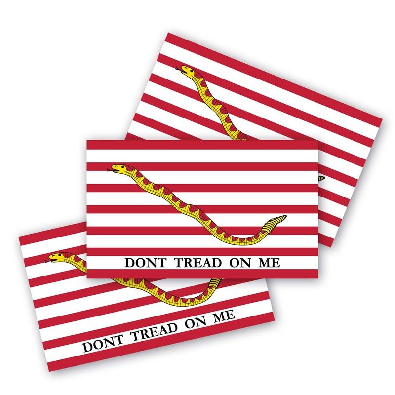 3x5 First Navy Jack Sticker 3-Pack Dont Tread on Me