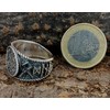 Kiss of Leather Viking Compass Vegvisir Ring 925 Sterling Silver