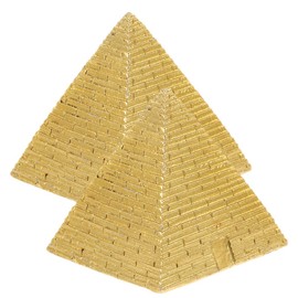 VOSAREA 2pcs Mini Pyramid Model Vintage Egyptian Pyramid Figurine Statue World Famous Building Sculpture Desktop Feng Shui Ornament Egypt Souvenirs Zen Sand Garden Accessories