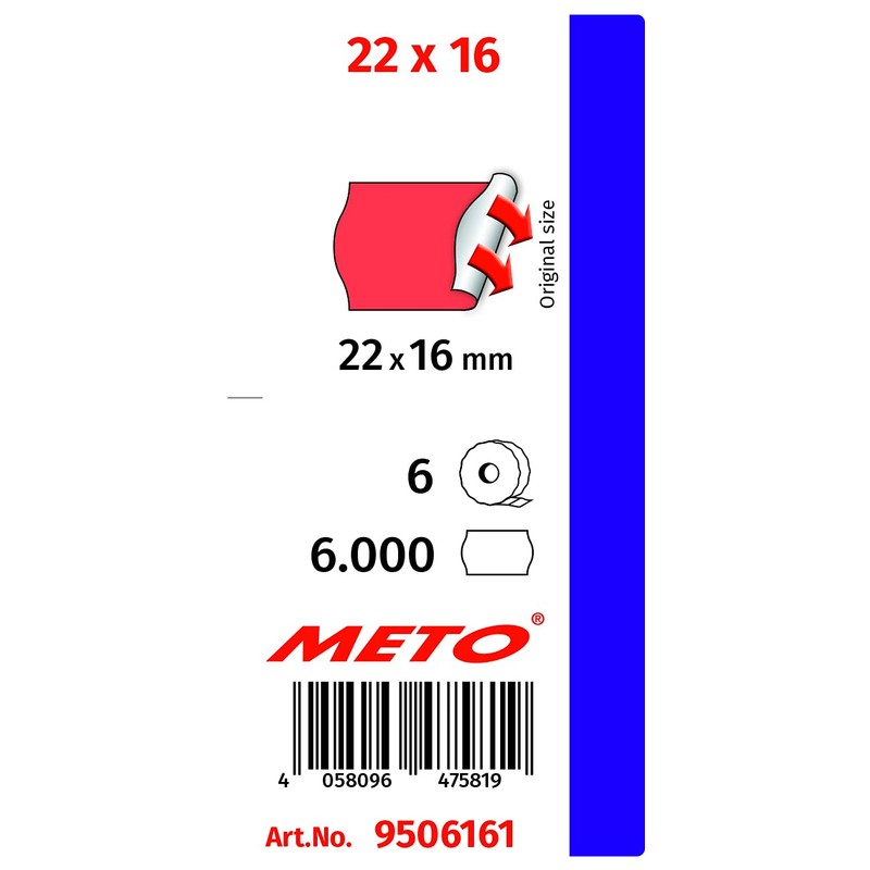 Meto 9506161 22 x 16 mm Hand Labelers - Fluor