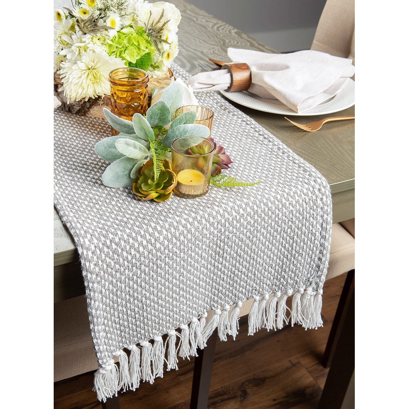 DII Woven Basics Collection 100% Cotton Knit Table Runner, 15x108,