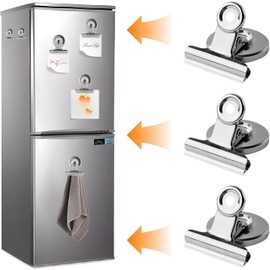 STR-12 Pcs Magnetic Clips, Strong Fridge Magnets Refrigerator Magnets with Clips, Heavy Duty Fridge Magnet Clips Whiteboard Magnets for Office School Kitchen Home Supplies