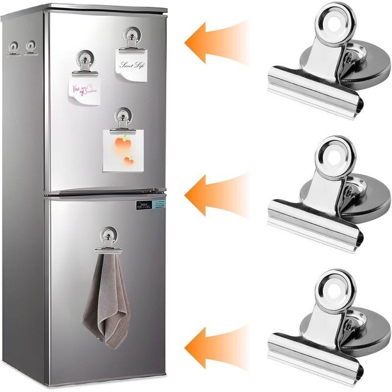 STR-12 Pcs Magnetic Clips, Strong Fridge Magnets Refrigerator Magnets with
