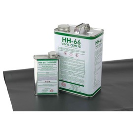 Mytee Products 18oz Black Tarp Vinyl Repair Kit | 2 Yard 18 oz Vinyl Coated Polyester Fabric with HH-66 PVC Cement Glue and HH66 Thinner