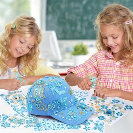 Gifts for Girls 4 5 6 7 8 9 10 12 Years Old-Decorate Your Own Baseball Cap with Cute Stickers, Arts & Crafts for Kids 4-12+, DIY Birthday Gifts & Back to School Supplies