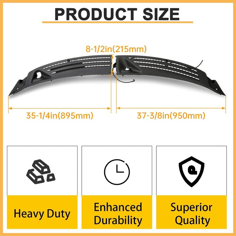 DIBON AUTO Pair Windshield Wiper Cowl Panel Grille for Ford