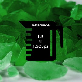 CYS EXCEL Large Frosted Green Sea Glass (24 LBS, Approx. 36 Cups) | Multiple Color Choices Crushed Glass Vase Filler | Aquarium Nautical Decor for Art Crafts